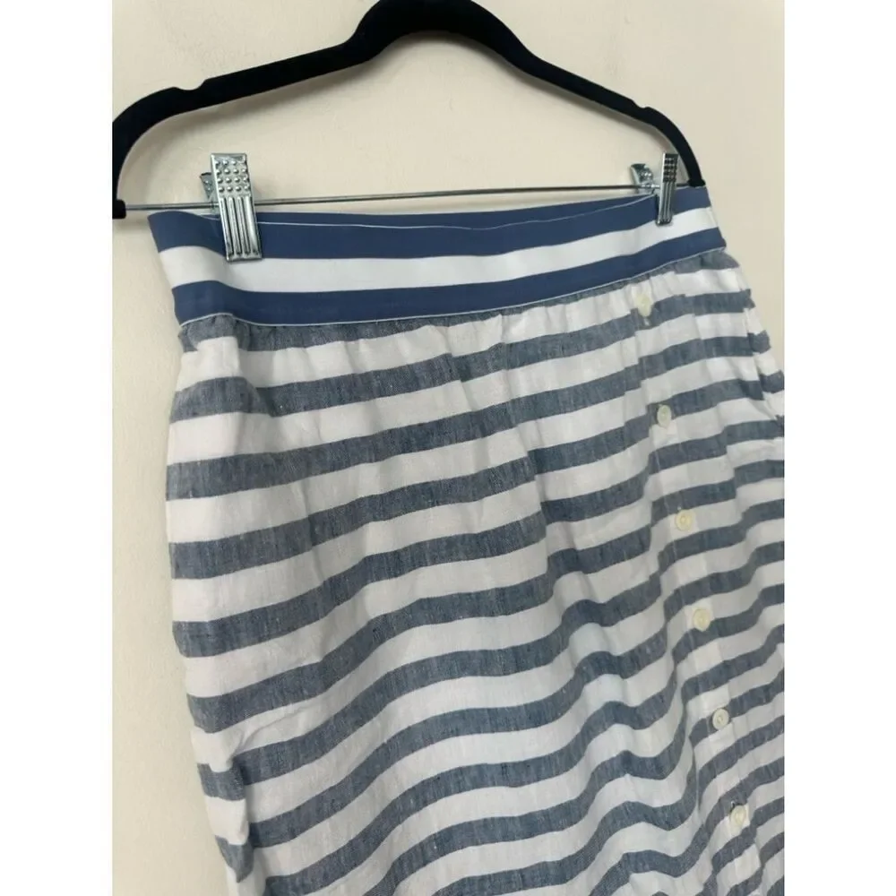 J.Jill Love Linen Women Striped Midi Skirt MP